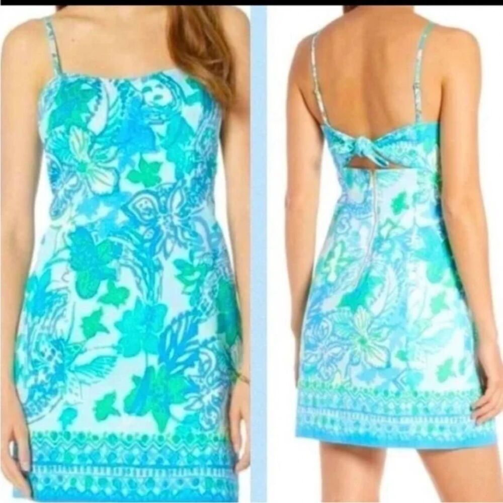 Lilly Pulitzer Aqua & Teal Floral Mini Dress